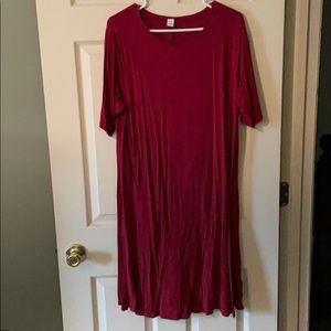 Old Navy 1X Red Elbow Sleeve Swing Dress